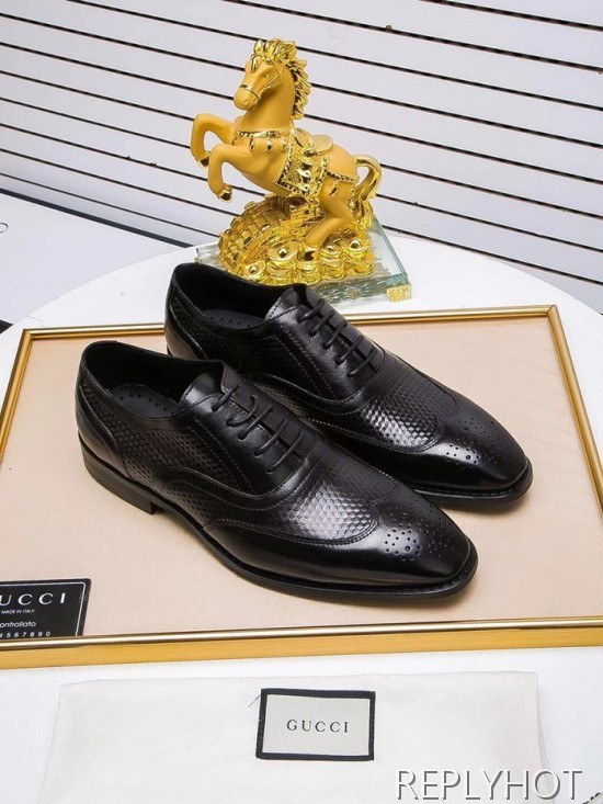 Gucci 2020 Mens Leather Oxford Shoes
