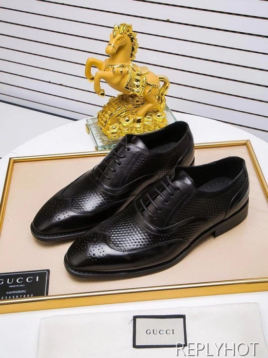Gucci 2020 Mens Leather Oxford Shoes