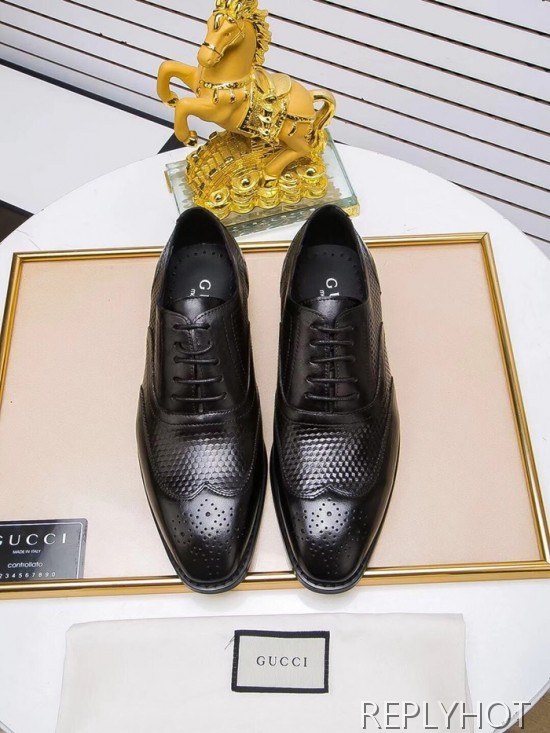 Gucci 2020 Mens Leather Oxford Shoes