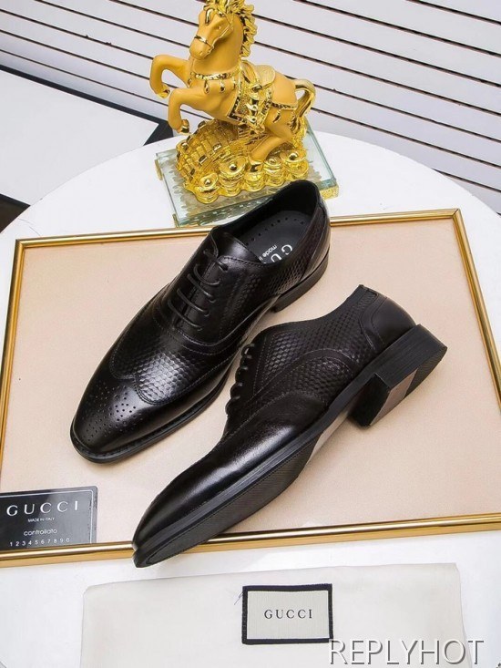 Gucci 2020 Mens Leather Oxford Shoes