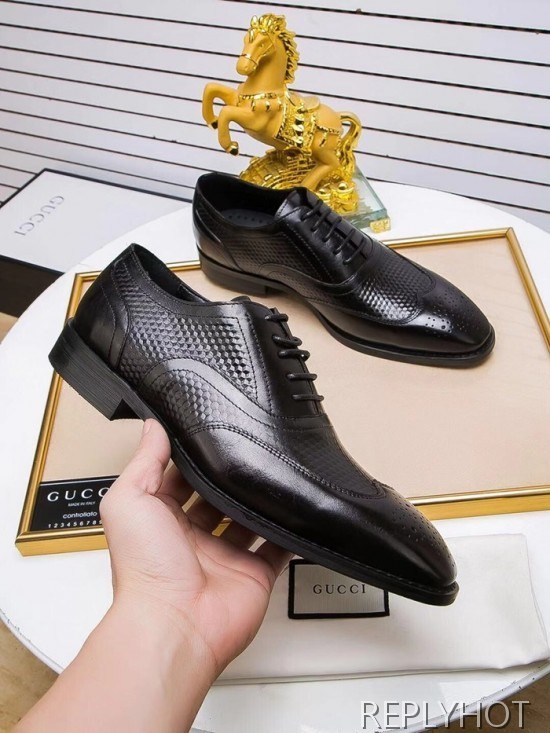 Gucci 2020 Mens Leather Oxford Shoes