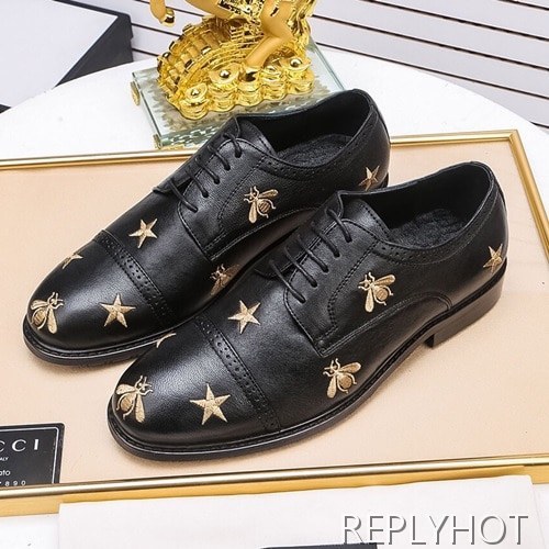 Gucci 2020 Mens Leather Oxford Shoes