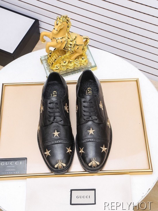 Gucci 2020 Mens Leather Oxford Shoes