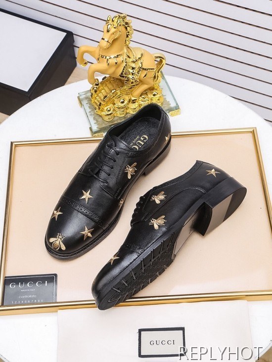 Gucci 2020 Mens Leather Oxford Shoes