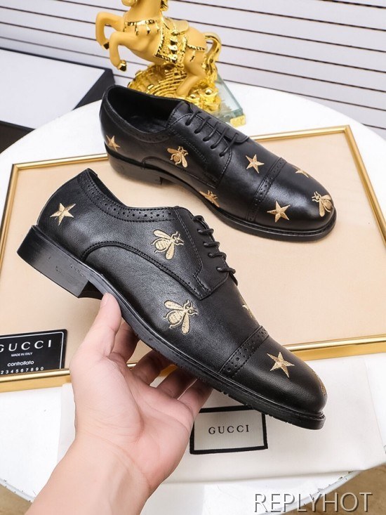 Gucci 2020 Mens Leather Oxford Shoes