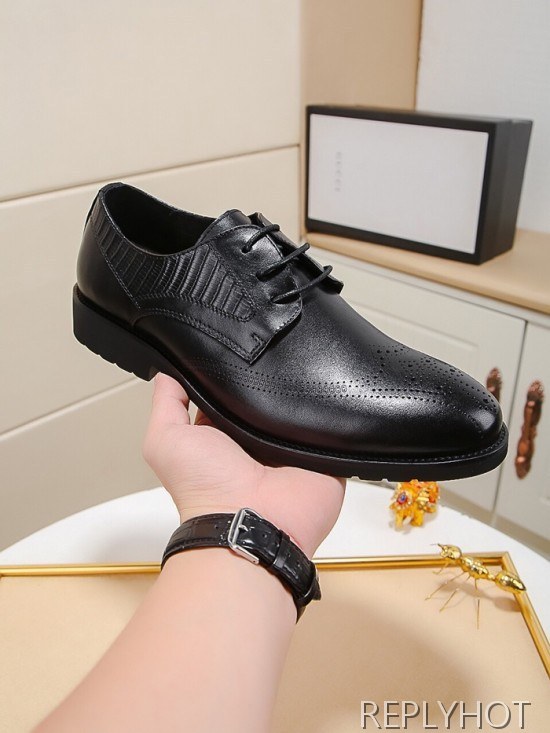 Gucci 2020 Mens Leather Oxford Shoes