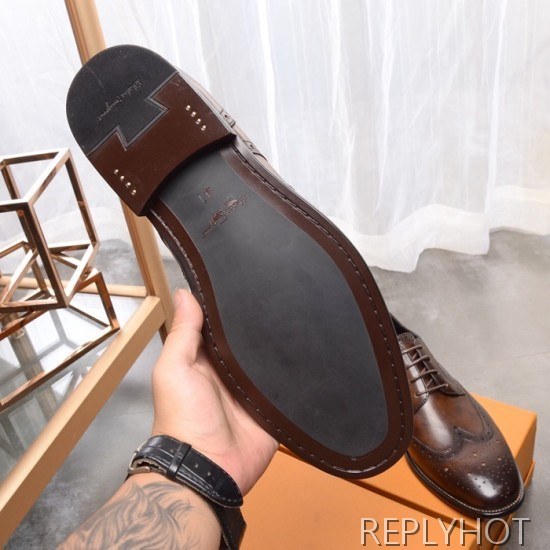 Ferragamo 2020 Mens Leather Oxford Shoes