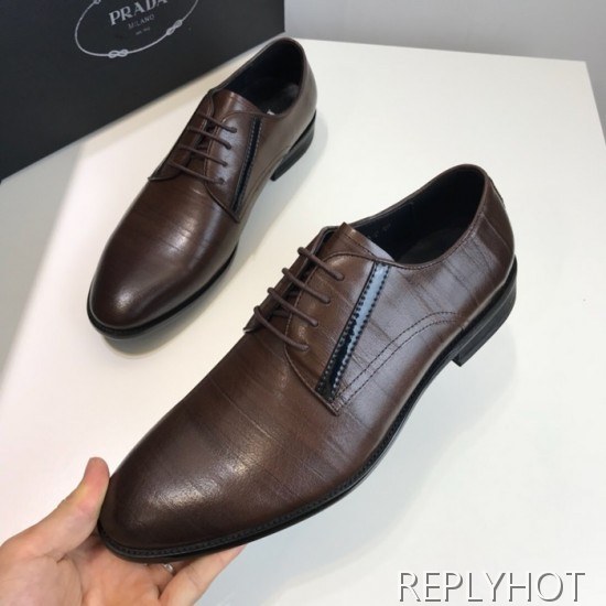 Prada 2020 Mens Leather Oxford Shoes