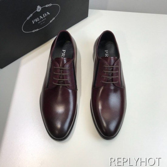 Prada 2020 Mens Leather Oxford Shoes