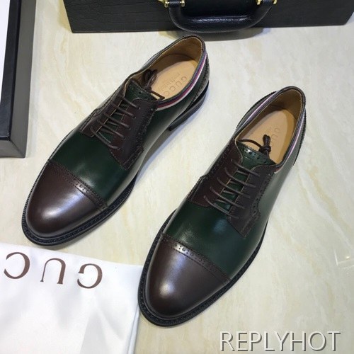 Gucci 2020 Mens Leather Oxford Shoes