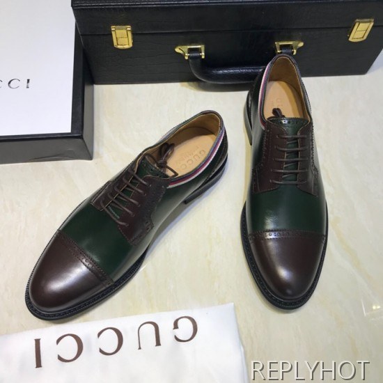 Gucci 2020 Mens Leather Oxford Shoes