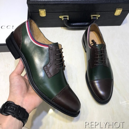 Gucci 2020 Mens Leather Oxford Shoes