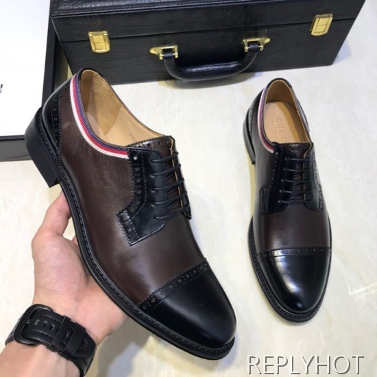 Gucci 2020 Mens Leather Oxford Shoes