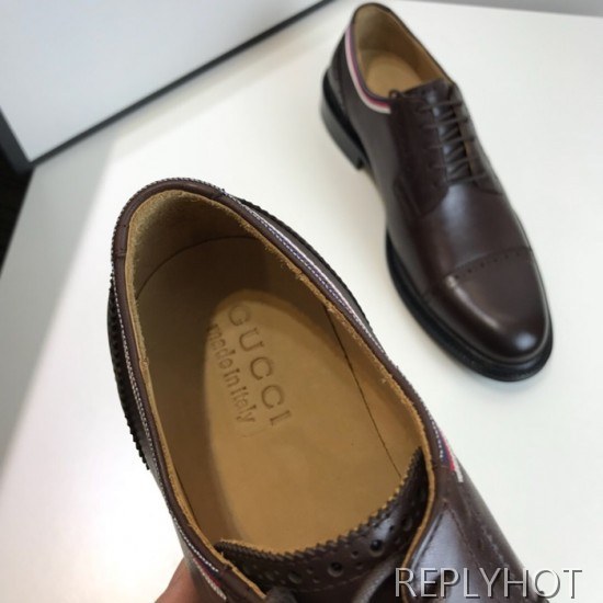 Gucci 2020 Mens Leather Oxford Shoes