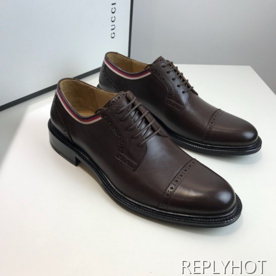 Gucci 2020 Mens Leather Oxford Shoes