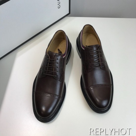 Gucci 2020 Mens Leather Oxford Shoes