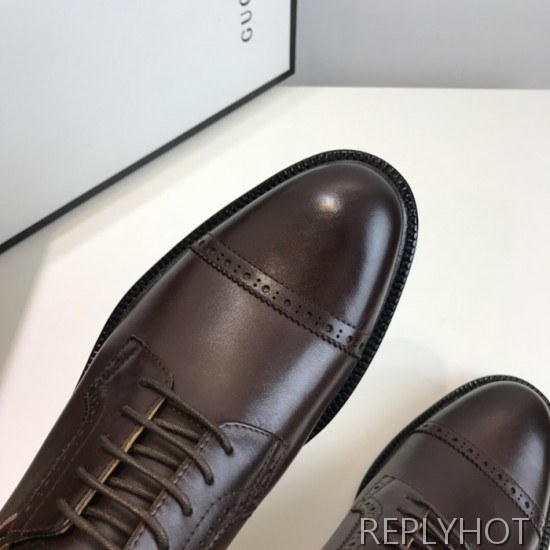 Gucci 2020 Mens Leather Oxford Shoes