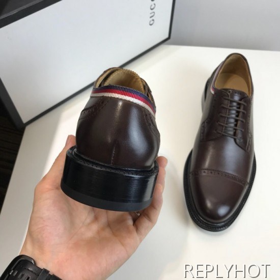 Gucci 2020 Mens Leather Oxford Shoes