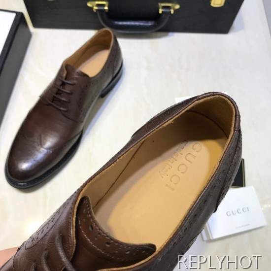 Gucci 2020 Mens Leather Oxford Shoes