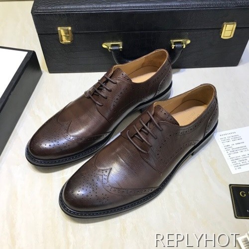 Gucci 2020 Mens Leather Oxford Shoes