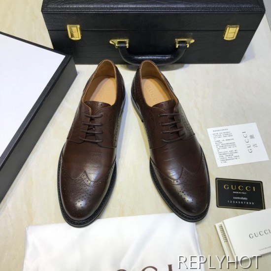 Gucci 2020 Mens Leather Oxford Shoes