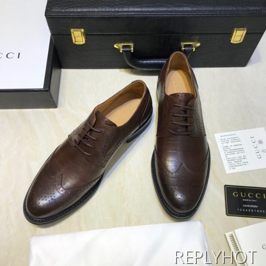 Gucci 2020 Mens Leather Oxford Shoes
