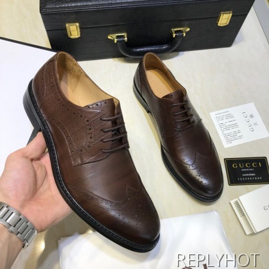 Gucci 2020 Mens Leather Oxford Shoes