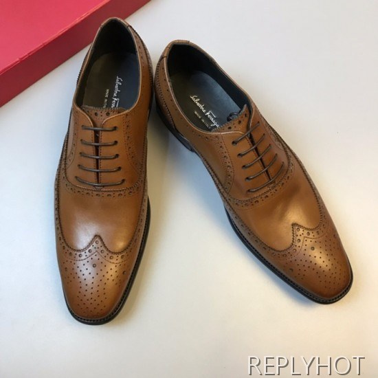 Ferragamo 2020 Mens Leather Oxford Shoes