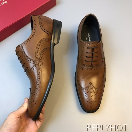Ferragamo 2020 Mens Leather Oxford Shoes