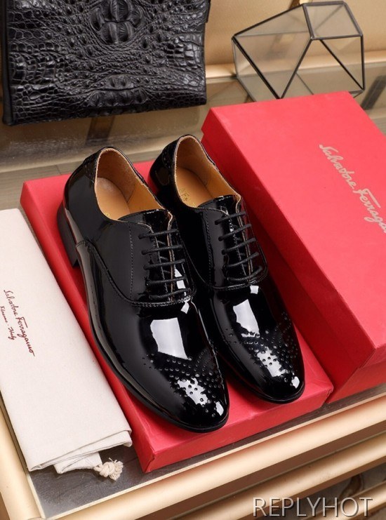 Ferragamo 2020 Mens Leather Oxford Shoes