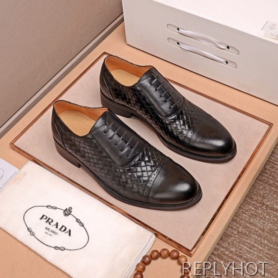 Prada 2020 Mens Leather Oxford Shoes