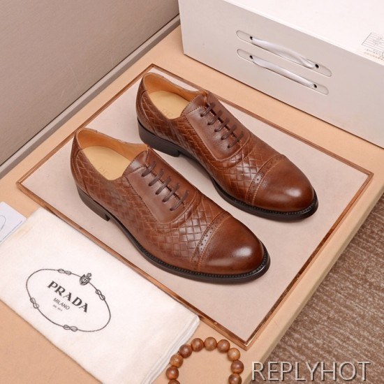 Prada 2020 Mens Leather Oxford Shoes
