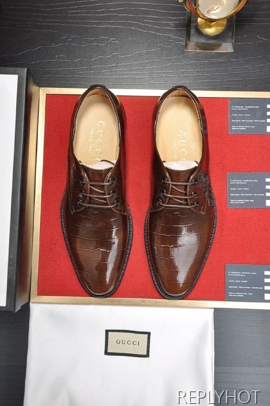 Gucci 2020 Mens Leather Oxford Shoes