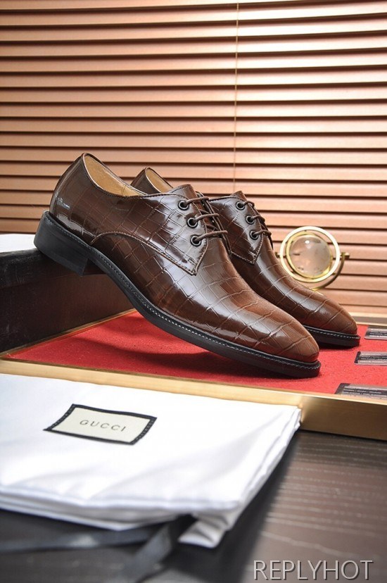 Gucci 2020 Mens Leather Oxford Shoes