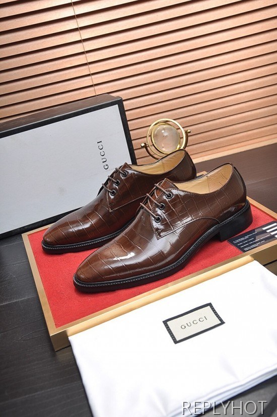 Gucci 2020 Mens Leather Oxford Shoes