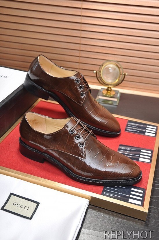 Gucci 2020 Mens Leather Oxford Shoes