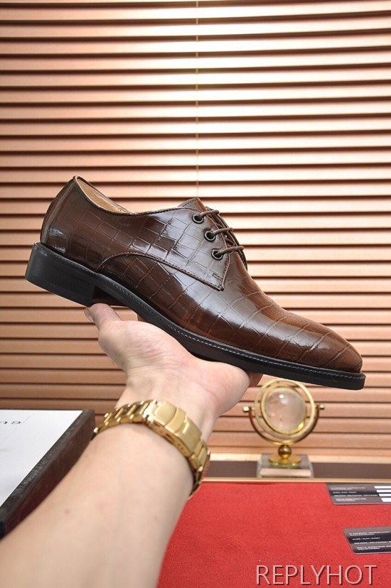 Gucci 2020 Mens Leather Oxford Shoes