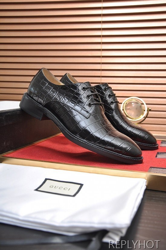 Gucci 2020 Mens Leather Oxford Shoes