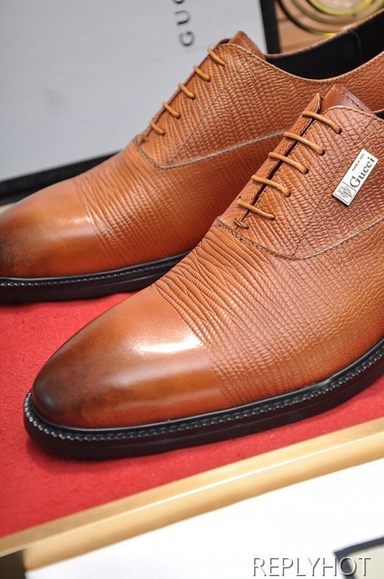 Gucci 2020 Mens Leather Oxford Shoes