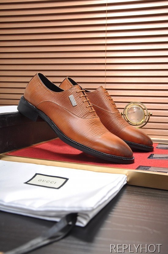 Gucci 2020 Mens Leather Oxford Shoes