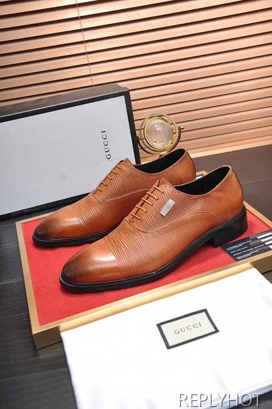 Gucci 2020 Mens Leather Oxford Shoes