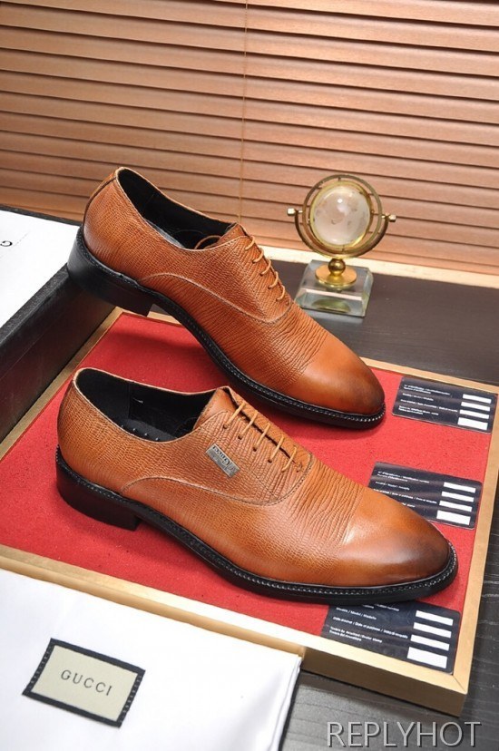 Gucci 2020 Mens Leather Oxford Shoes
