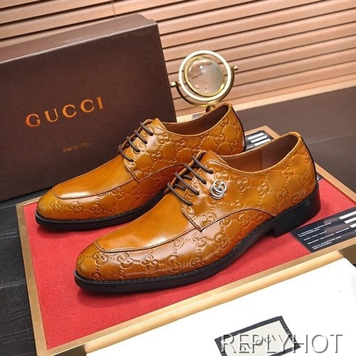 Gucci 2020 Mens Leather Oxford Shoes