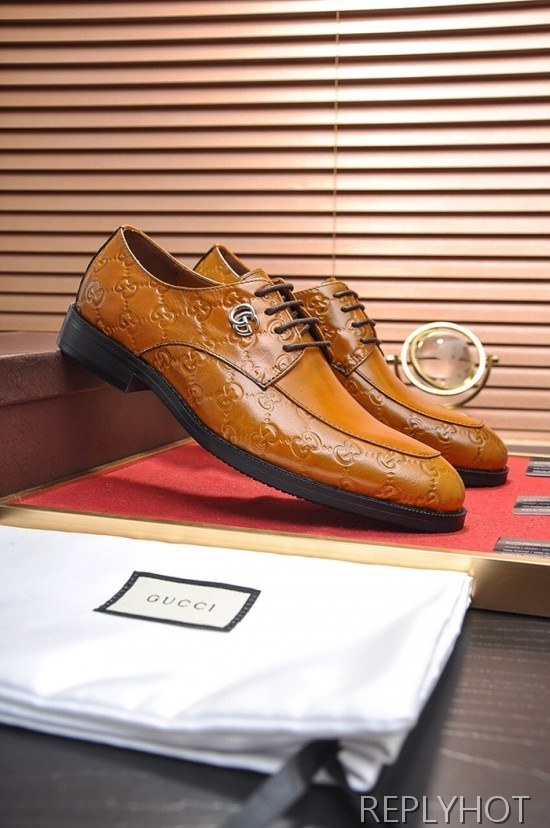 Gucci 2020 Mens Leather Oxford Shoes