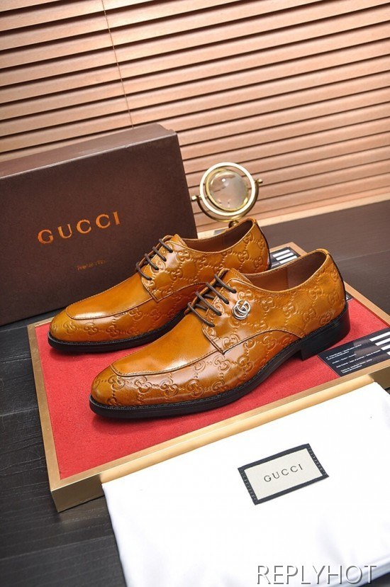Gucci 2020 Mens Leather Oxford Shoes