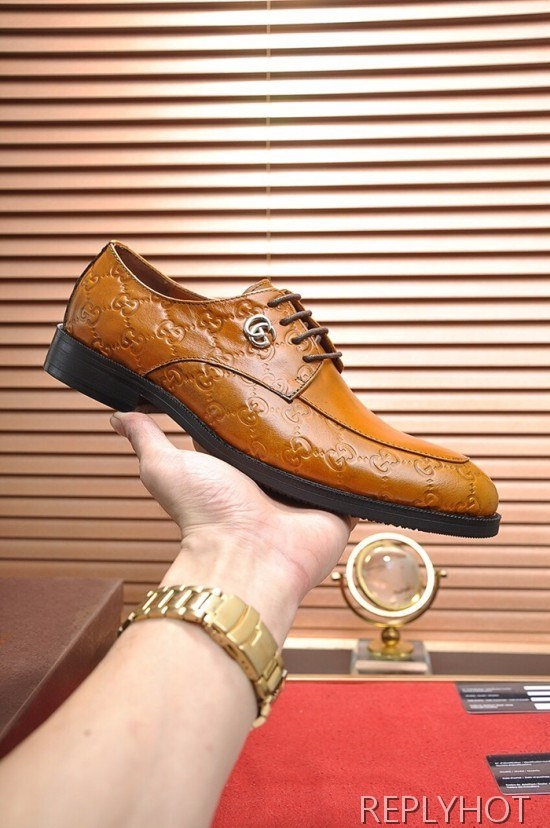 Gucci 2020 Mens Leather Oxford Shoes