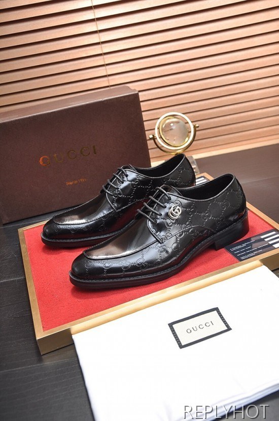 Gucci 2020 Mens Leather Oxford Shoes