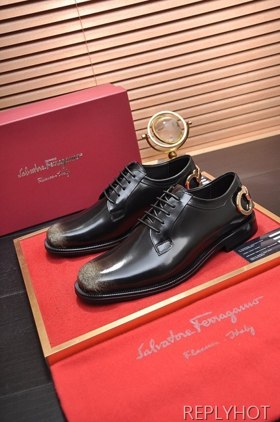 Ferragamo 2020 Mens Leather Oxford Shoes