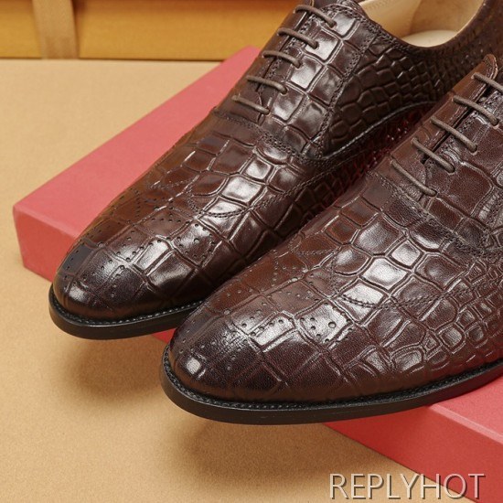 Ferragamo 2020 Mens Leather Oxford Shoes