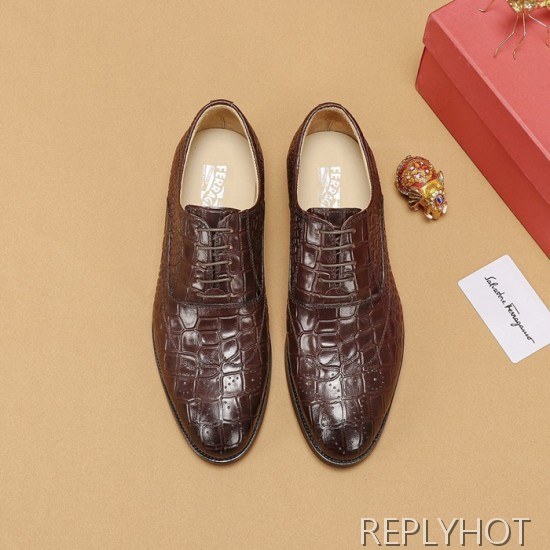 Ferragamo 2020 Mens Leather Oxford Shoes